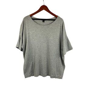 Halogen Xl Grey Loose-Fit Short-Sleeve Top